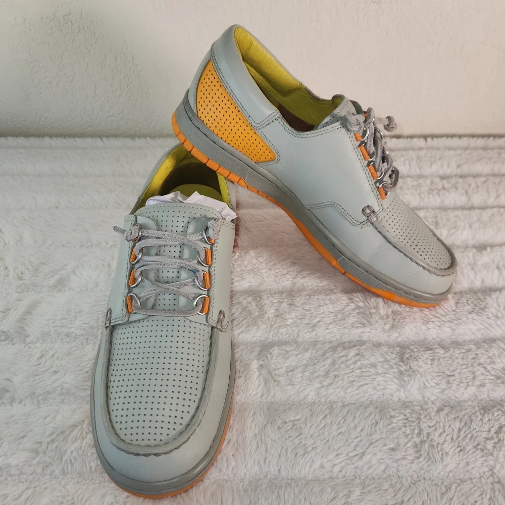 Nike Mad Jibe (313264-081) Gray Orange Retro Boat Shoes Men Size 7.5